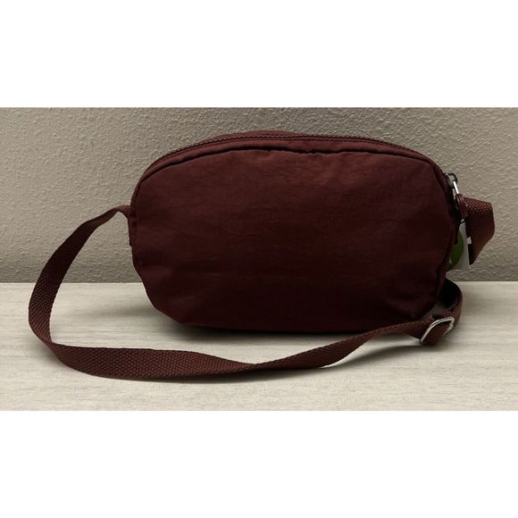 Kipling IKER Dark Plum Tonal Crossbody Purse Bag With Monkey Key Chain NWT - Picture 3 of 9